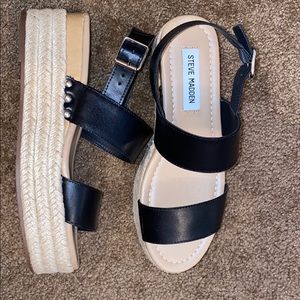 Steve Madden Black Platform Sandals